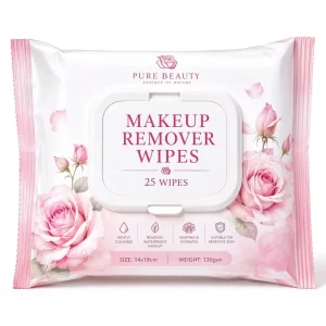 Alcohol Free Portable Makeup Remover Wipes 25count Gentle Sensitive Skin Cleansing