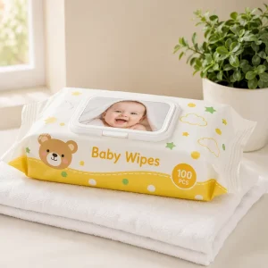 Alcohol-Free pH-Balanced Gentle Baby Cleansing Wet Wipes, 15×20 cm, 100 pcs