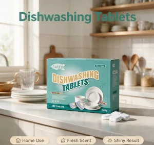 All In One Dishwasher Tablets Eco Friendly Organic Water Soluble Film Dishwashing Detergent Stain Removal