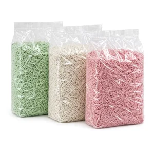 All Natural Eco-Friendly Dust Free 2.0mm Strip Shape Tofu Cat Litter Quickly Clumping Odor Control Flushable Custom