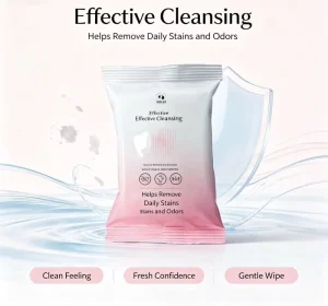 All-Natural Herbal Non-Woven Intimate Feminine Hygiene Wipes 15x20cm Individually Wrapped Flushable Biodegradable