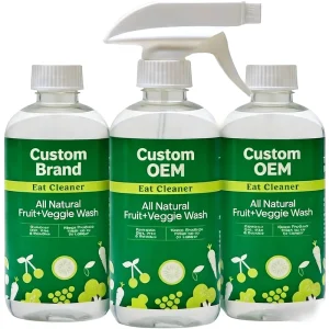 All Natural Safe Effective Fruit Vegetable Wash 0%-5% Active Ingredient Removes Harmful Residue Kitchen Use Customizable Made