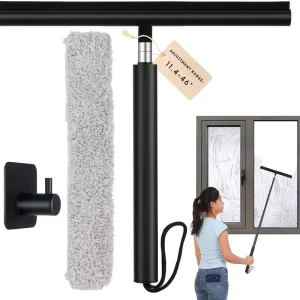 All-Purpose Black and White Retractable Silicone Shower Window Squeegee Cleaner Floor Glass Telescopic Squeegee