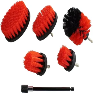 All Purpose Drill Cleaning Brush Set with Extendable 4-Piece Drill Brush Attachments for Showers Tubs and Tile