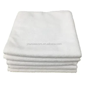 All Purpose Household Cleaning 300GSM 16×16 Auto Detailing Buffing Polishing Washing Towel White Microfiber Car Cleaning Cloth