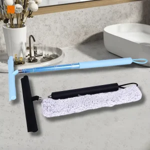 All Purpose Retractable Silicone Shower Window Squeegee Cleaner Black Blue Telescopic Floor Glass Wipers Table Washer for Shower