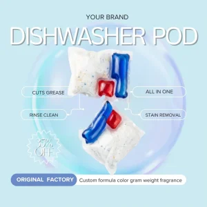 All in 1 Eco Friendly Concentrated Dishwashing Liquid Powder Cleaning Pods for Kitchen Vessel Detergent