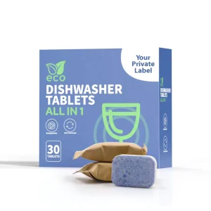 All in One 3 Layers Effervescent Dishwasher Tablets with Water soluble Film Wrapped Dishwashing Detergent