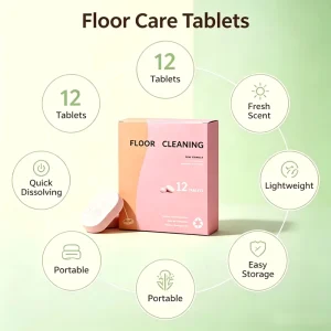 All in One Floor Cleaner Tablets Quick Dissolve Multi Effect Solution for Hardwood and Vinyl