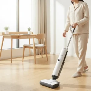 All-in-One Self-Cleaning Mop Vacuum Cleaner with HEPA Filtration, Brushless Motor, LED Lights and Voice Assistant for Hotel Use