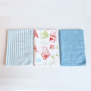 All purpose GRS Certification 3PK Reusable and Washable Microfiber Cleaning Cloth and Kitchen Cleaning Cloths for Household