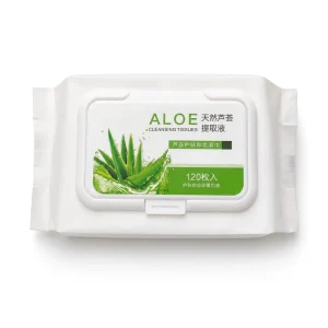Aloe Makeup Remover Wipes Travel Size 120 Sheets 8x10cm 50gsm 100 Viscose Non Woven Alcohol Free Gentle Cleansing Tissues OEM