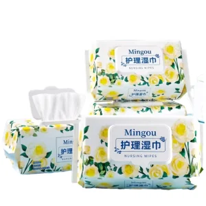 Aloe Vera Eco Friendly Nursing Wipes 155*180mm 80pcs/bag Nonwoven Fabric Individually Wrapped Pure Water Hydrating Wipes