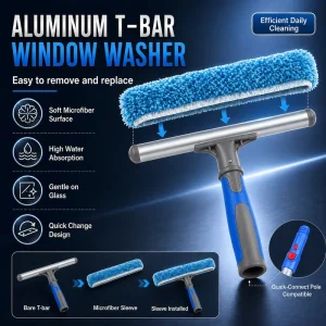 Aluminium T Bar 35cm Window Squeegee Scrubber Window Glass Washer Window Cleaning