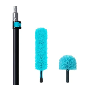 Aluminum Alloy 1.2m Telescopic Corner Duster Cobweb Brush Washable Eco Friendly CE Certified for Ceiling Fan Cleaning