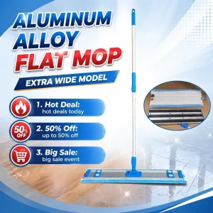 Aluminum Alloy Extra-Wide Flat Mop for Hotel, Warehouse, and Commercial Hard Floor Cleaning