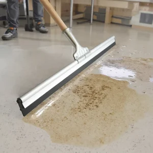 Aluminum Alloy Floor Scraper Cleaning Steel Curved Rubber Squeegee Floor Wiper Rubber Kitchen Grease