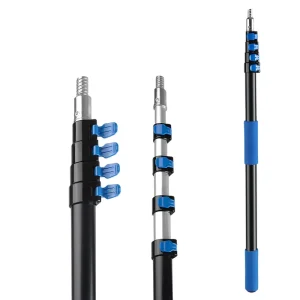 Aluminum Alloy Telescopic Extension Pole Eco Friendly Multi Purpose Window Cleaning Tool Flip Lock Lightweight for Gardening
