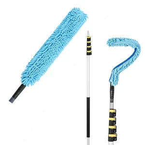 Aluminum Alloy Telescopic Flexible Chenille Duster for Indoor Cabinets and Ceilings