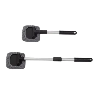 Aluminum Alloy Telescopic Pole Car Front Windshield Cleaning Brush Window Defogging Windshield Dust Removal Wiper Clean Tool