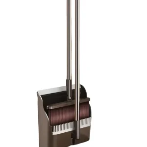 Aluminum Broom and Soft Bristle Dustpan Set with Plastic Handle