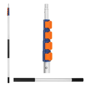 Aluminum Flip Lock Telescopic Extension Pole with Eco-Friendly Design for High Ceiling Windows Cleaning Matching Tools