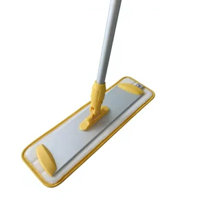 Aluminum Plate Microfiber Flat Mop Washable Absorbent Pad 360-Degree Swivel Floor Cleaner for Laminate and Viny