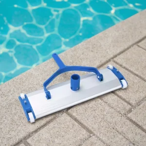Aluminum Swimming Pool Vacuum Head with Squeegee, Wheels and Pole Adapter, Suction Cleaner Head for Pool Floor Cleaning