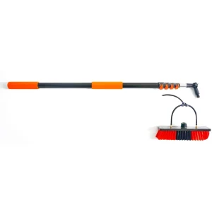 Aluminum Telescopic Pole Handheld Cleaning Brush Nylon Bristles 12/16/20/24/30FT Eco-Friendly Solar Cleaning