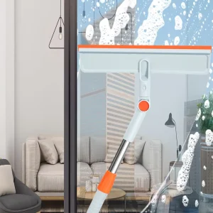 Aluminum Telescopic Window Squeegee 180 Swivel 2 in 1 Cleaner for Household Use