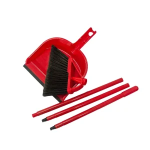 Angle Broom & Dustpan Set With Dual-Textured Bristles