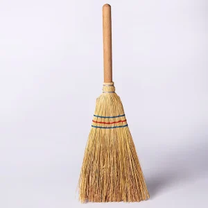 Angle Broom for Outdoor Natural Whisk Broom with Wood Handle Brooms Dustpans