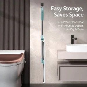 Anti-Collision Side Scraper Head Double Rivet Structure Easy Rinse Magic Broom Detachable Squeegee for Kitchen Bathroom