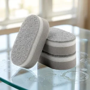 Anti-Rust Silver-Coated Double-Sided Sponge Scrubber for Pots and Pans