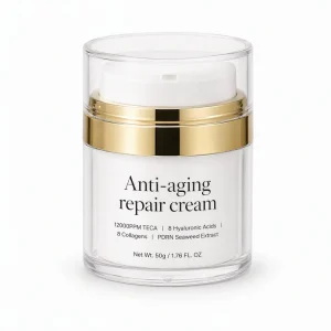 Anti aging Repair Cream 12000PPM Willow Bark Niacinamide Squalene 8 Hyaluronic Acids Collagens I Seaweed Vegan GMP Centella