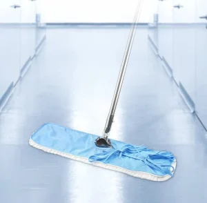 Anti static Ultra fine Fiber Dust free Stainless Steel Mop with Manual Wringing Lightweight (<2kg) for Office Space Use