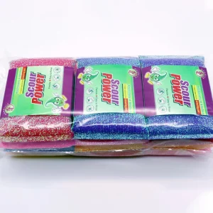 Antibacterial Kitchen Scouring Pads, Soft Colorful Polyester Dishwashing Scrubbers, Multifunction