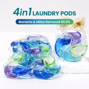 Antibacterial Laundry Detergent Pods Fast-Dissolving Residue-Free Hypoallergenic Long-Lasting Floral Scent