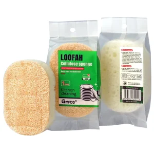 Antibacterial Loofah Ellipse Dishwashing Sponge Scrubber