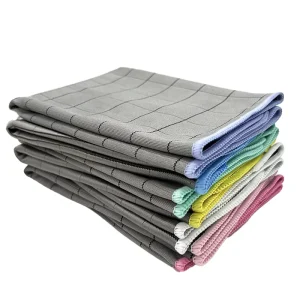 Antibacterial Quick Dry 40x40cm Bamboo Charcoal Microfiber Towel for Kitchen Grease Dusting Glass Polishing Lint free Reusable