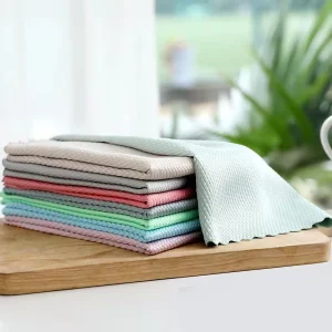 Antimicrobial Microfiber Dish Cloths Quick Dry Woven Kitchen Napkins Washable Cloth Towels