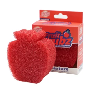 Apple Fruit Scrub Dual Sided Melamine Sponge and Scrubber Scratch Sponge for Dishes and Home