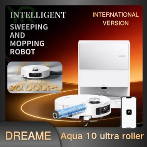 Aqua 10 Ultra Roller Robot Vacuum Cleaner with Wet Mop, 30000Pa, Self-Cleaning HEPA Filter