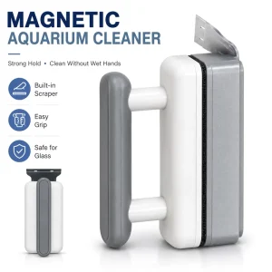 Aquarium Magnetic Cleaner Algae Scraper with Grip Handle for Fish Tank Glass