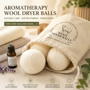 Aromatherapy Wool Dryer Balls Essential Oil Scented Laundry Balls Reusable Natural Fabric Softener Alternative Home Care
