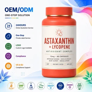 Astaxanthin Lycopene Antioxidant Formula Carotenoid Complex Healthy Aging Data Observation Product Private Label OEM Custom