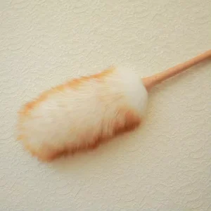 Australian Sheepskin Anti-Static Duster with Wooden Handle for Home and Car Cleaning