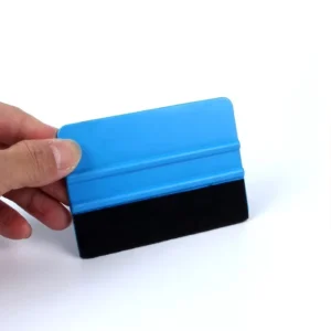 Auto 10x7cm Fiber Window Ice Remover Cleaning Wash Car Scraper with Felt Squeegee Tool Film Wrapping
