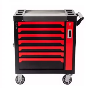 Auto Repair Tool Cart Set With Tools 72 tooth Ratchet 7 Drawer Heavy duty 258 Pieces Hand Push Tool Cart