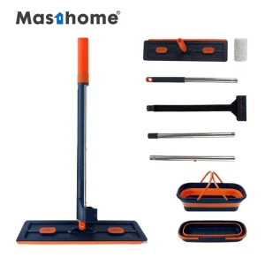 Auto Wring Springback No Hand Wash Portable Mop Bucket Microfiber Flat Commercial Floor Rotating Mop and Bucket Set